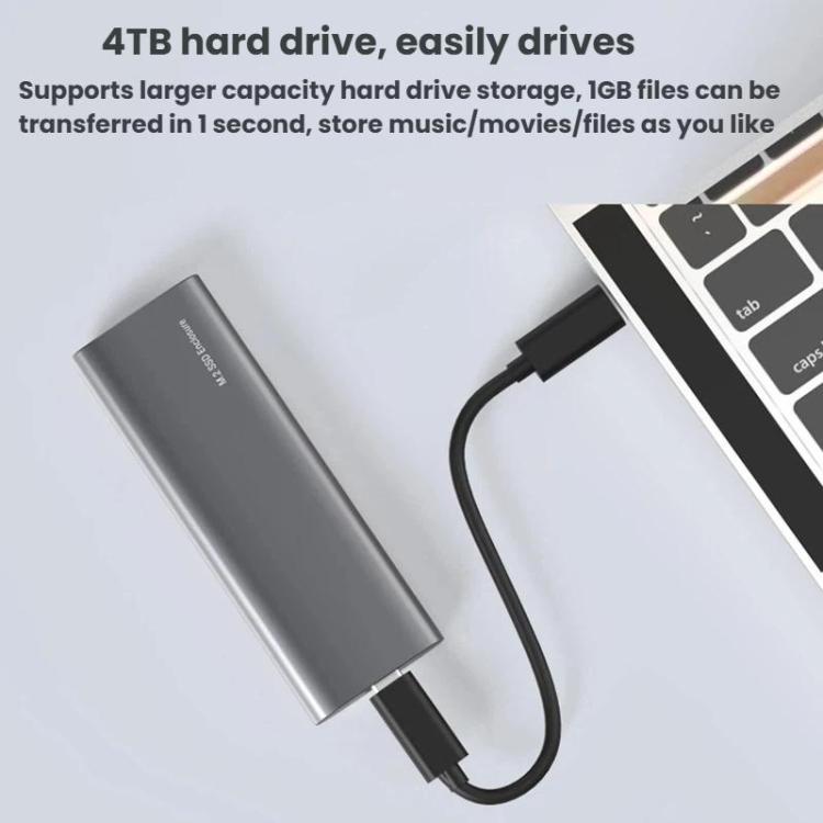 Blueendless M.2 Dual-Protocol Portable Hard Drive Enclosure NVMe/SATA Universal Aluminum Alloy SSD Enclosure, Curved With Type-C To USB Cable, Curved With 2 In 1 Cable, Striped With Type-C To USB Cable, Striped With 2 In 1 Cable