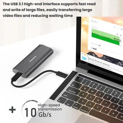 Blueendless M.2 Dual-Protocol Portable Hard Drive Enclosure NVMe/SATA Universal Aluminum Alloy SSD Enclosure, Curved With Type-C To USB Cable, Curved With 2 In 1 Cable, Striped With Type-C To USB Cable, Striped With 2 In 1 Cable