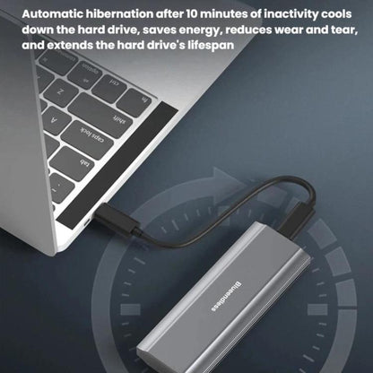 Blueendless M.2 Dual-Protocol Portable Hard Drive Enclosure NVMe/SATA Universal Aluminum Alloy SSD Enclosure, Curved With Type-C To USB Cable, Curved With 2 In 1 Cable, Striped With Type-C To USB Cable, Striped With 2 In 1 Cable