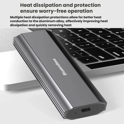 Blueendless M.2 Dual-Protocol Portable Hard Drive Enclosure NVMe/SATA Universal Aluminum Alloy SSD Enclosure, Curved With Type-C To USB Cable, Curved With 2 In 1 Cable, Striped With Type-C To USB Cable, Striped With 2 In 1 Cable