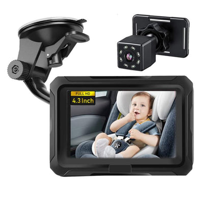 4.3 Inch 1080P HD Car Baby Monitor Infrared Night Vision Camera, With Cigarette Lighter, With USB