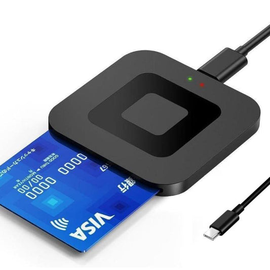 Square Smart Card Reader For Bank Cards Tax Filing Storage Cards, USB, Type-C
