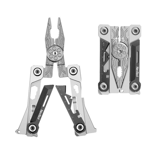 Nextool Silver Blade EDC Tool 14 w 1 kieszonkowe szczypce składane, śrubokręt, klucz, nóż ze skórzanym etui