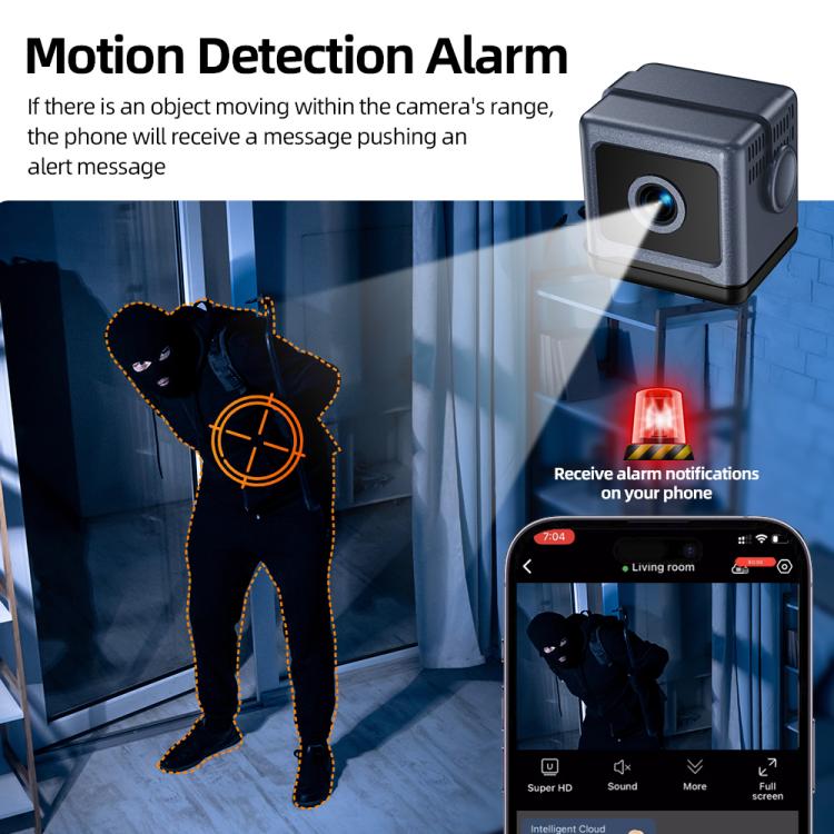 Motion Detection Smart Alarm Wireless Connected Mini Battery Camera, W03