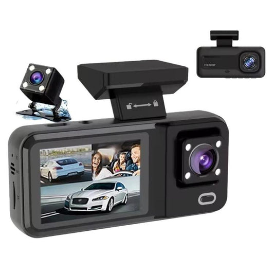 كاميرا G98 HD 1080P للسيارة مع مسجل فيديو رقمي بالأشعة تحت الحمراء، أمامية + داخلية، أمامية + داخلية + خلفية