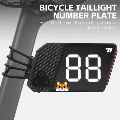 WEST BIKING USB-C Rechargeable Bicycle Number Plate Light 3 Light Modes, Adjustable Number 0-99