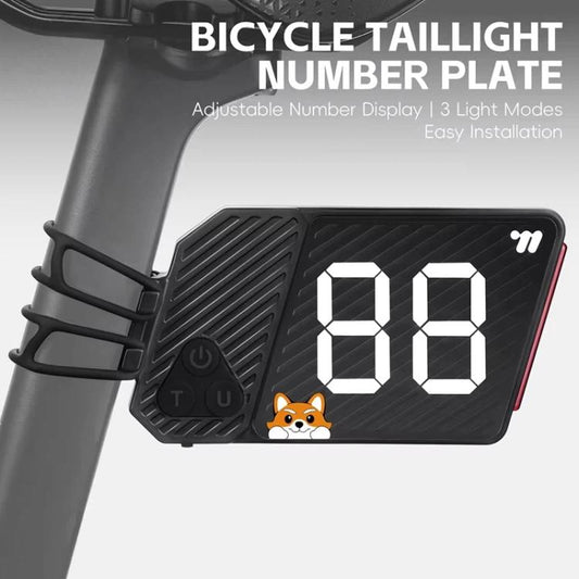 WEST BIKING USB-C Rechargeable Bicycle Number Plate Light 3 Light Modes, Adjustable Number 0-99
