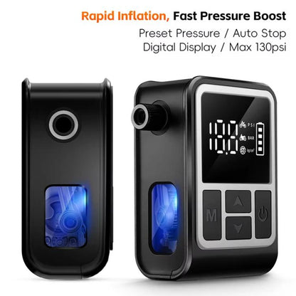 WEST BIKING Mini Digital Electric Air Pump Portable Tire Inflator with Preset Pressure, USB-C Rechargeable for Bikes Motorcycles Balls