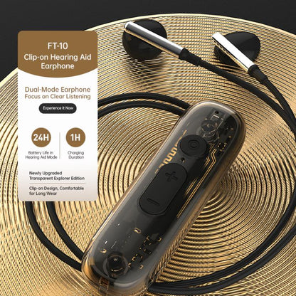 FT-10 Noise Reduction Long-Lasting Hearing Aid Headphones Clip-On Sound Amplifier