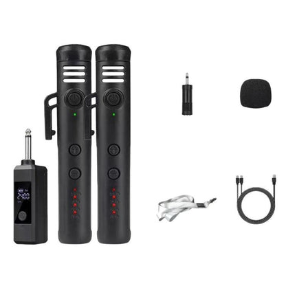 DIYO-1136 Handheld Wireless Condenser Microphone With Power Display Teaching Microphone & Voice Amplifier, 1 in 1 6.5mm, 1 in 2 6.5mm, 1 in 1 3.5mm, 1 in 2 3.5mm