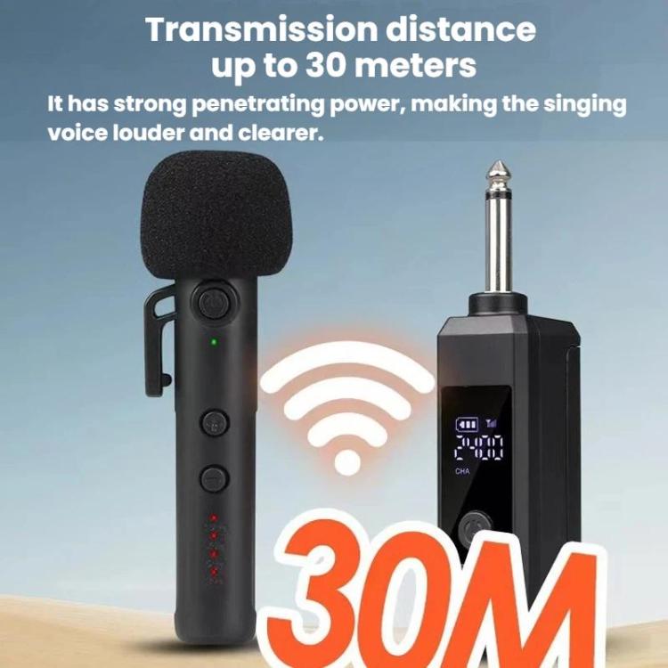DIYO-1136 Handheld Wireless Condenser Microphone With Power Display Teaching Microphone & Voice Amplifier, 1 in 1 6.5mm, 1 in 2 6.5mm, 1 in 1 3.5mm, 1 in 2 3.5mm