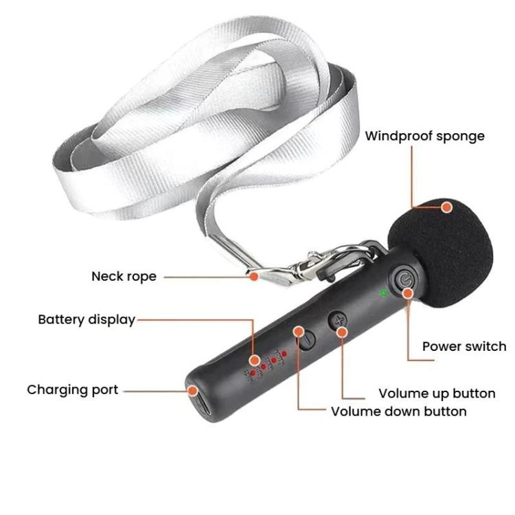 DIYO-1136 Handheld Wireless Condenser Microphone With Power Display Teaching Microphone & Voice Amplifier, 1 in 1 6.5mm, 1 in 2 6.5mm, 1 in 1 3.5mm, 1 in 2 3.5mm
