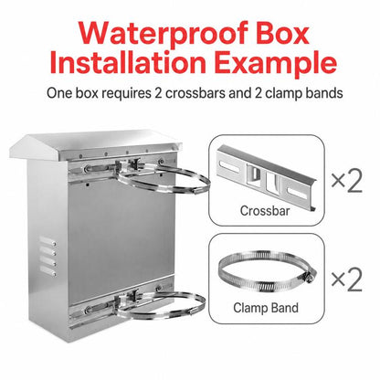 Stainless Steel Pole Mount Hose Clamps 12mm Width Heavy Duty Adjustable Strap for Junction Box Bracket, Diameter 10cm, Diameter 20cm, Diameter 30cm, Diameter 40cm, Diameter 50cm