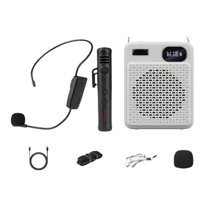 DIYO-1125 Multifunctional Outdoor High-Volume Microphone With Battery Display Teacher Classroom Voice Amplifier, Wireless Single Mic White, Wireless Single Mic Black, Wireless Single Headwear White, Wireless Single Headwear Black, Wireless Dual Mic Whi...