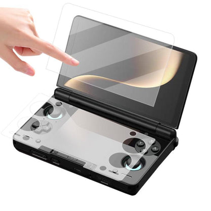 For AYN Thor Game Console Tempered Glass HD Clear Anti-Scratch Film, Upper Screen Protector, Lower Screen Protector