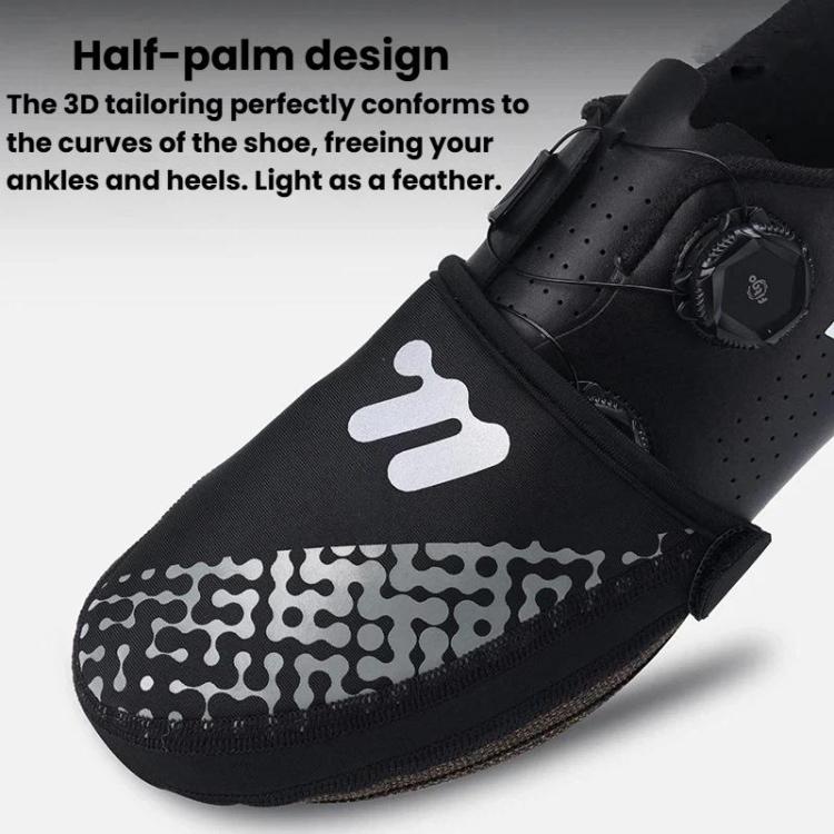 WEST BIKING Breathable Reflective Cycling Shoe Covers For Bikes Half Palm Windproof & Warm Shoe Covers, M, L, XL