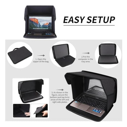 12-14 inch Small Outdoor Laptop Sunshade Foldable Portable Privacy Cover, 12-14 inch Small