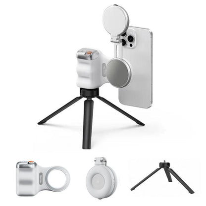 TELESIN Magnetic Phone Mounting Aid Photography Handle Remote Control Assistant, White Camera Grip+Silver Fill Light, White Camera Grip+Tripod+Silver Fill Light, White Camera Grip+White Fill Light, White Camera Grip+Tripod+White Fill Light             ...