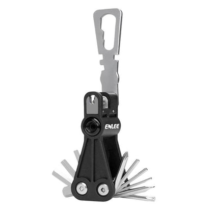 ENLEE EN93 Tête de gonflage CO2 multifonctionnelle pour vélo 18 en 1 Outil de réparation hexagonal, EN93