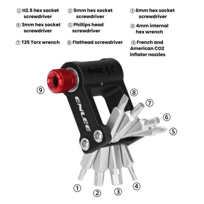 Tête de gonflage CO2 pour vélo ENLEE EN55 Outil de réparation portable