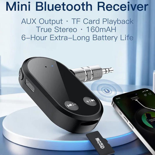 Récepteur Stéréo Bluetooth 5.3 Adaptateur Sans Fil Mains Libres Adaptateur Audio AUX 3,5 mm, BC03