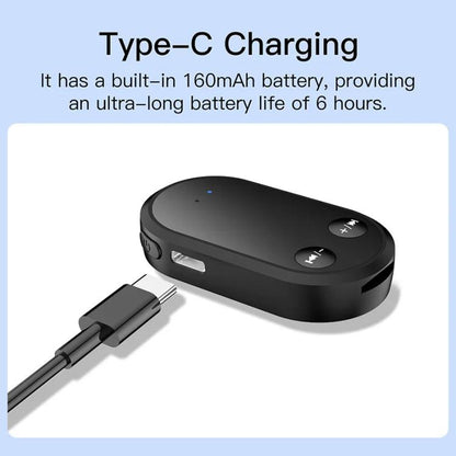 Stereo Bluetooth 5.3 Receiver Hands-Free Wireless Adapter 3.5mm Audio AUX Adapter, BC03