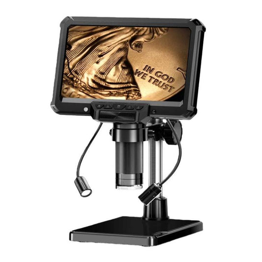 Microscope industriel numérique MK7 avec écran HD rotatif de 7 pouces&nbsp;: outil de réparation et d'inspection, sans éclairage, avec éclairage