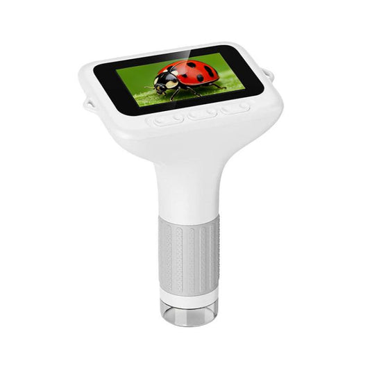 Microscope numérique portable H385 avec écran IPS de 3 pouces, mise au point manuelle et éclairage intégré, idéal pour les enfants.