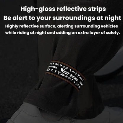 WEST BIKING YP0719495 Cycling Reflective Pant Bands Anti-Slip Adjustable Straps