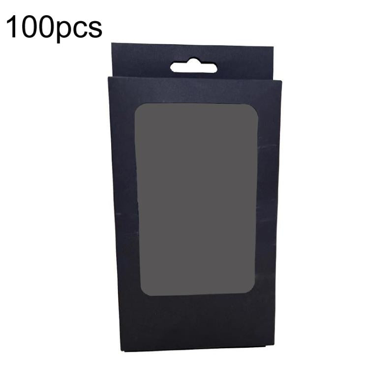 100pcs /Pack Window Packaging Box with Hook for Phone Case & Tempered Glass Film, White Card S Window, Kraft Paper S Window, Black Card S Window, White Card L Window, Kraft Paper L Window, Black Card L Window
