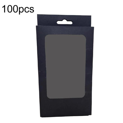 100pcs /Pack Window Packaging Box with Hook for Phone Case & Tempered Glass Film, White Card S Window, Kraft Paper S Window, Black Card S Window, White Card L Window, Kraft Paper L Window, Black Card L Window