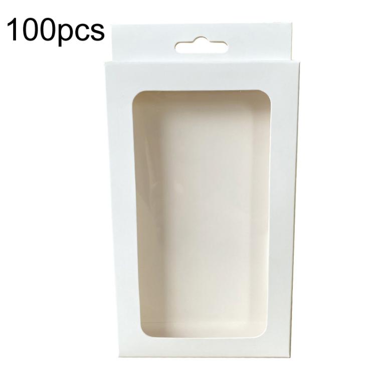 100pcs /Pack Window Packaging Box with Hook for Phone Case & Tempered Glass Film, White Card S Window, Kraft Paper S Window, Black Card S Window, White Card L Window, Kraft Paper L Window, Black Card L Window