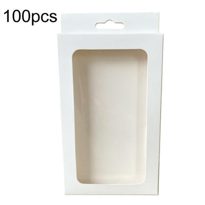 100pcs /Pack Window Packaging Box with Hook for Phone Case & Tempered Glass Film, White Card S Window, Kraft Paper S Window, Black Card S Window, White Card L Window, Kraft Paper L Window, Black Card L Window