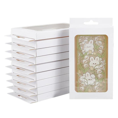 100pcs /Pack Window Packaging Box with Hook for Phone Case & Tempered Glass Film, White Card S Window, Kraft Paper S Window, Black Card S Window, White Card L Window, Kraft Paper L Window, Black Card L Window