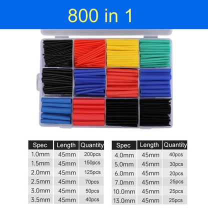 Thermoresistant Tube Heat Shrink Wrapping Kit, 164 in 1, 560 in 1, 750 in 1, 780 in 1, 800 in 1