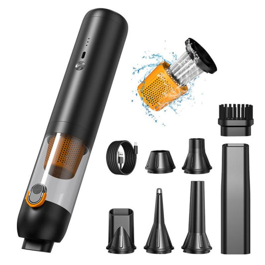 Aspirateur sans fil portable pour usage extérieur et domestique avec moteur sans balais et forte aspiration, idéal pour la voiture