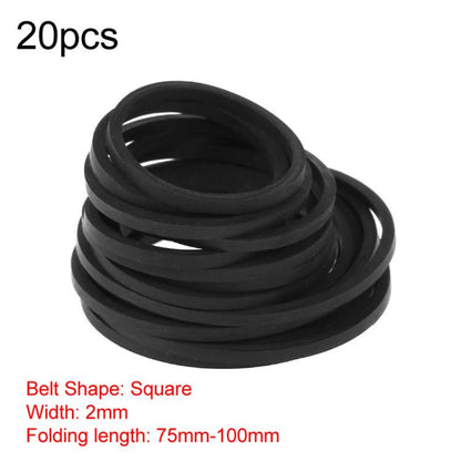 Mix Assorted Rubber Belts CD DVD Cassette Tape, 60pcs 0.5mm Square Fold Length 40-100mm, 30pcs 0.7mm Square Fold Length 45-120mm, 20pcs 1mm Square Fold Length 35-85mm, 20pcs 1mm Square Fold Length 90-135mm, 30pcs 1mm Square Fold Length 40-135mm        ...