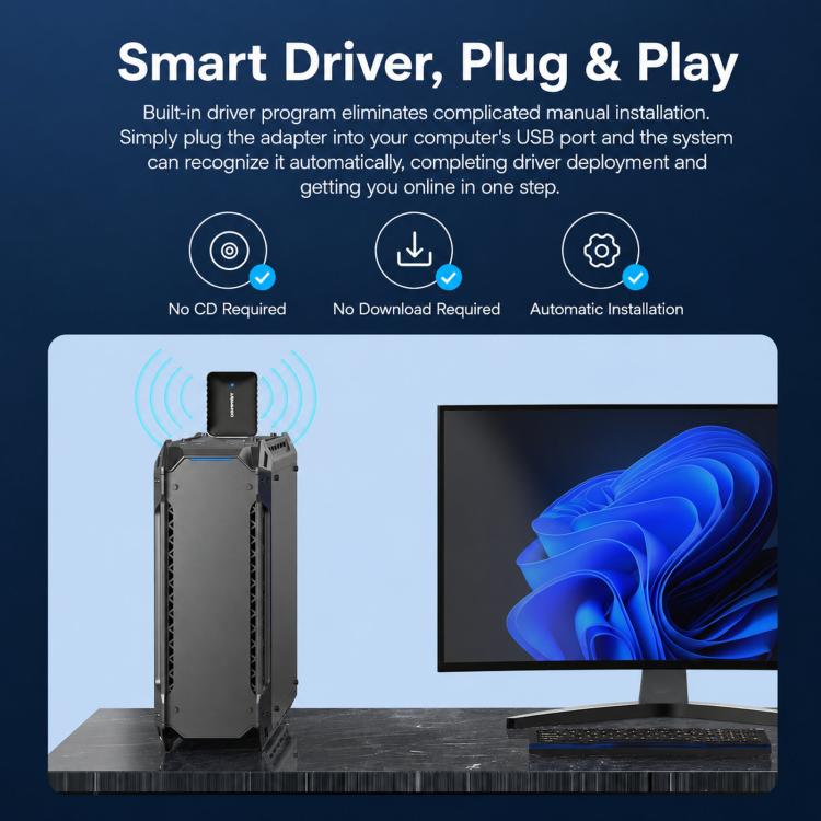 COMFAST CF-943AX V2 AX900 WiFi 6 Bluetooth 5.4 USB Adapter Dual-Band Wireless Network Card, CF-943AX V2