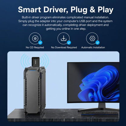 COMFAST CF-943AX V2 AX900 WiFi 6 Bluetooth 5.4 USB Adapter Dual-Band Wireless Network Card, CF-943AX V2