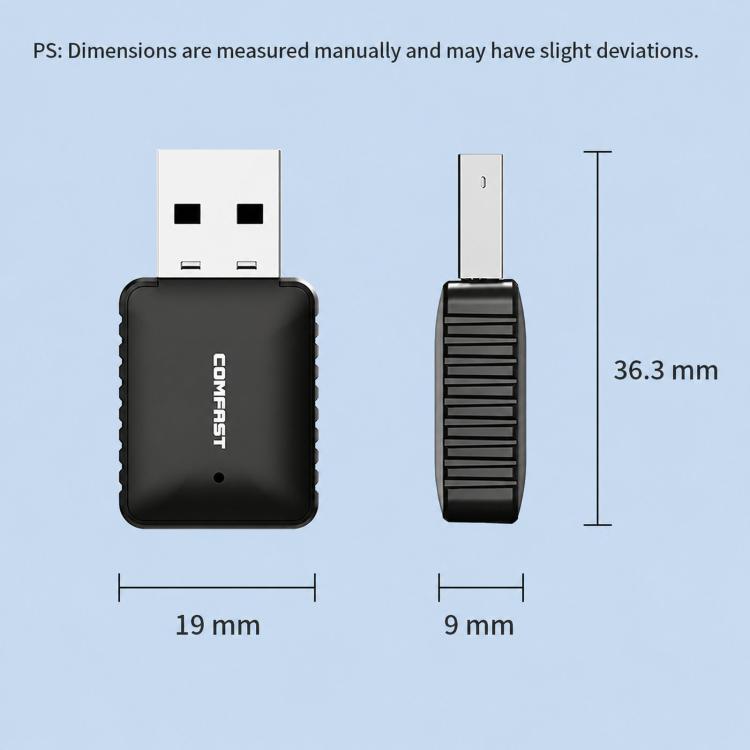 COMFAST CF-943AX V2 AX900 WiFi 6 Bluetooth 5.4 USB Adapter Dual-Band Wireless Network Card, CF-943AX V2
