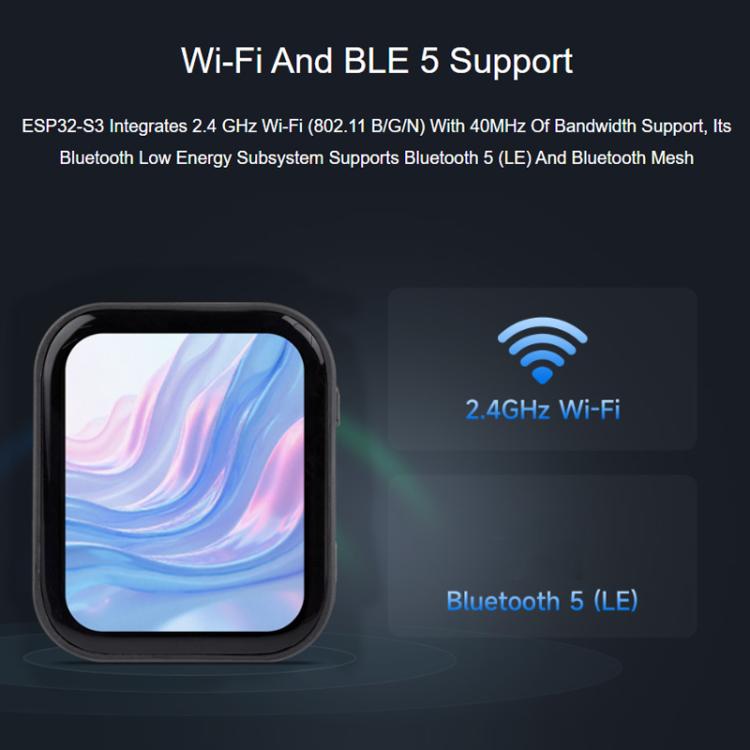 WAVESHARE ESP32-S3 1.83-Inch Touch LCD Development Board With 240x284 Resolution Onboard Audio Codec Chip, Without Battery, With Battery