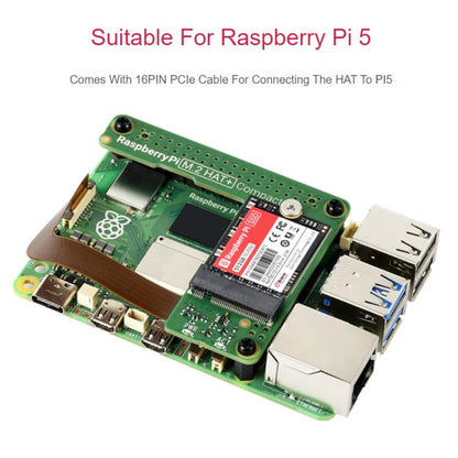 Carte d'extension d'interface Pi5 PCIe vers M.2 version compacte originale WAVESHARE Raspberry Pi