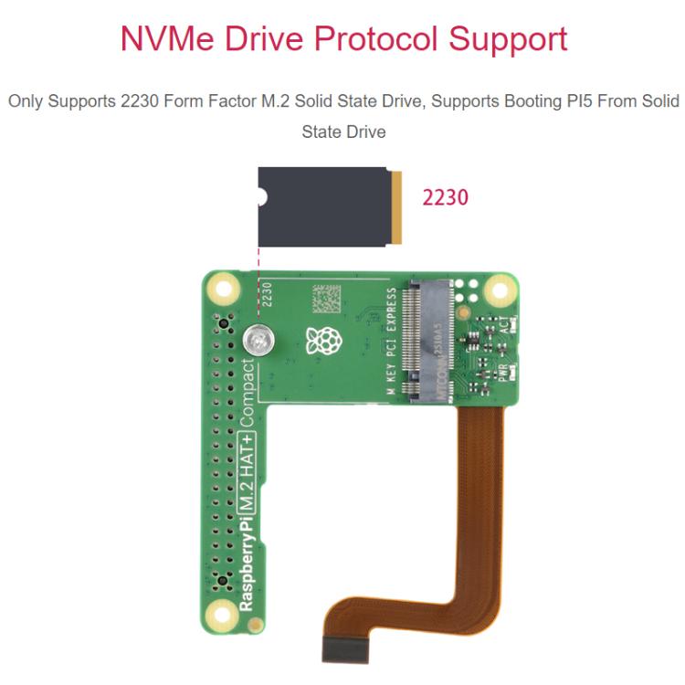Carte d'extension d'interface Pi5 PCIe vers M.2 version compacte originale WAVESHARE Raspberry Pi