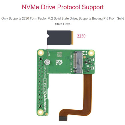 Carte d'extension d'interface Pi5 PCIe vers M.2 version compacte originale WAVESHARE Raspberry Pi