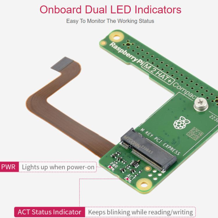 Carte d'extension d'interface Pi5 PCIe vers M.2 version compacte originale WAVESHARE Raspberry Pi