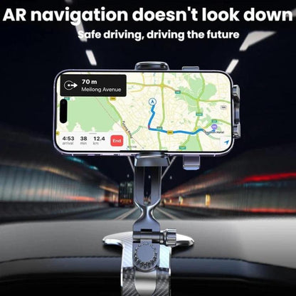 Car Phone Holder With 360-degree Rotation Dashboard Crocodile Clip Mount, Mirror Finish, Textured Finish