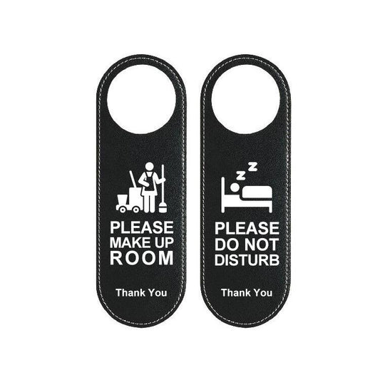 Doppelseitiges Leder-Türschild für Hotels, Bitte Zimmer aufräumen & Nicht stören, Reversible Türklinken-Schild, Hotels Türschild