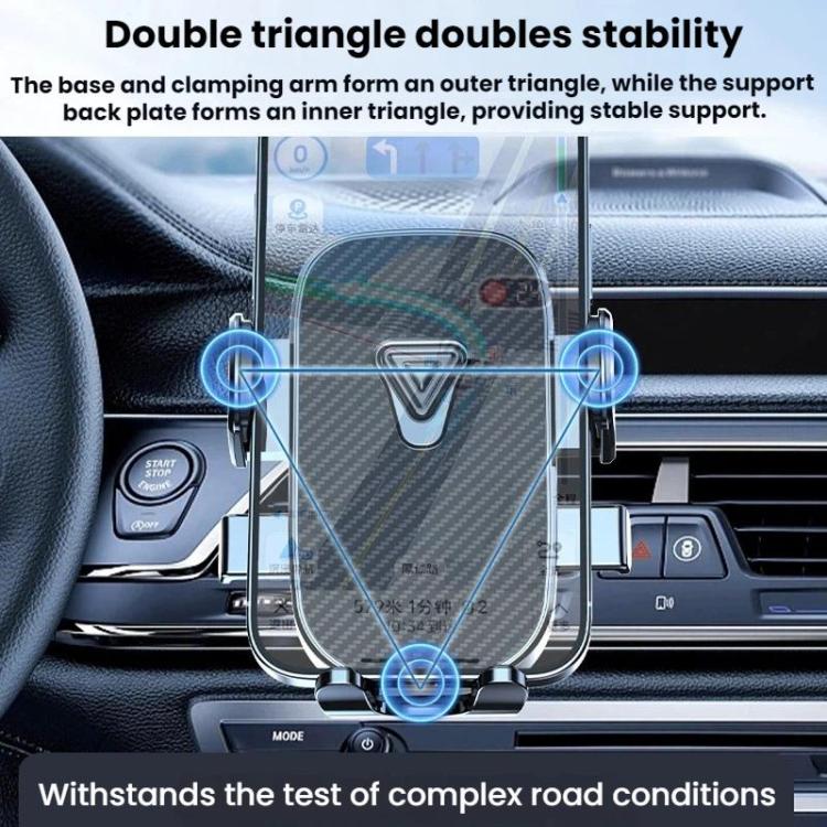 Support de téléphone de navigation pour voiture, fixation grille d'aération, finition miroir, finition texturée