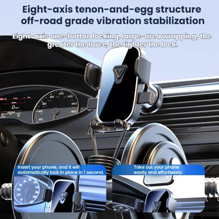 Support de téléphone de navigation pour voiture, fixation grille d'aération, finition miroir, finition texturée