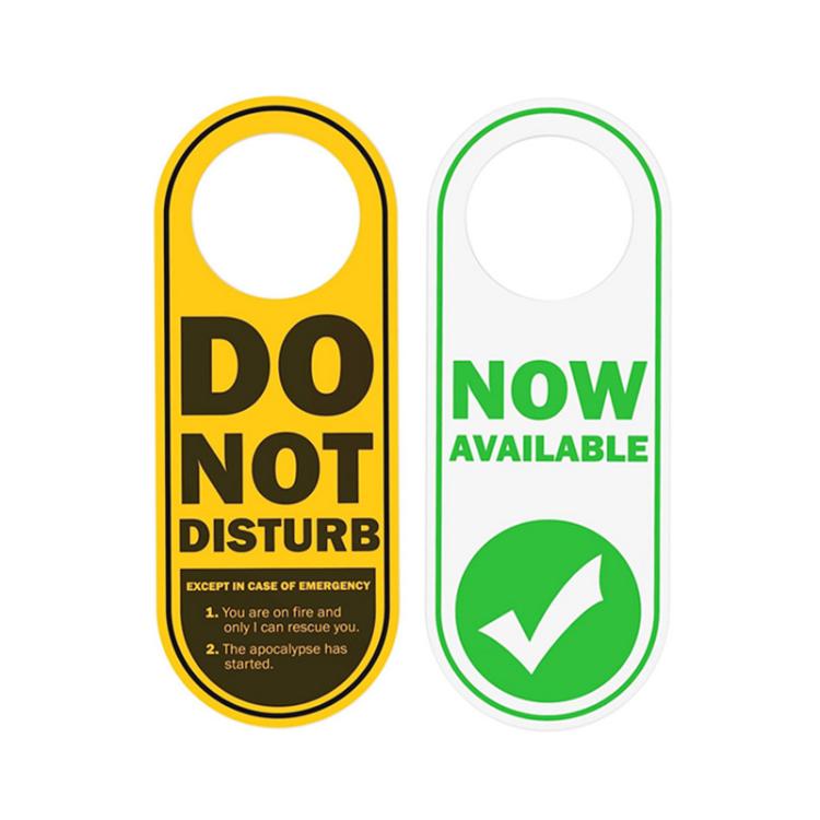 Panneau humoristique Ne pas déranger/Disponible maintenant, réversible double face à suspendre en PVC pour porte, panneau amusant